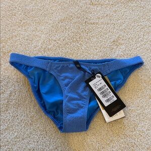 Textured Blue Hipster Bikini Bottom